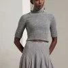 Wool Jersey Cropped Roll Neck