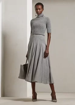 Harleigh Pleated Wool Skirt