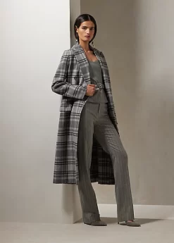 Alecia Chalk-Stripe Flannel Trouser