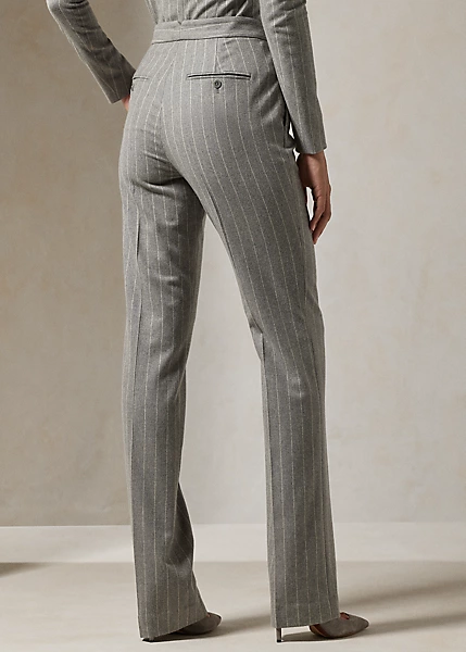 Alecia Chalk-Stripe Flannel Trouser - Image 4