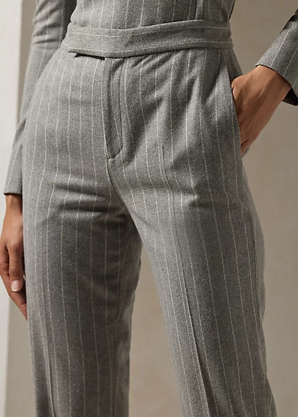 Alecia Chalk-Stripe Flannel Trouser - Image 5