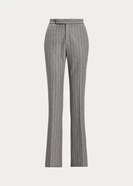 Alecia Chalk-Stripe Flannel Trouser - Image 2