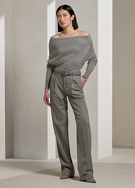 Cashmere Herringbone Cowlneck Jumper - Image 3